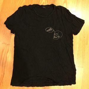 Brandy Melville Graphic Skull Pizza Tee